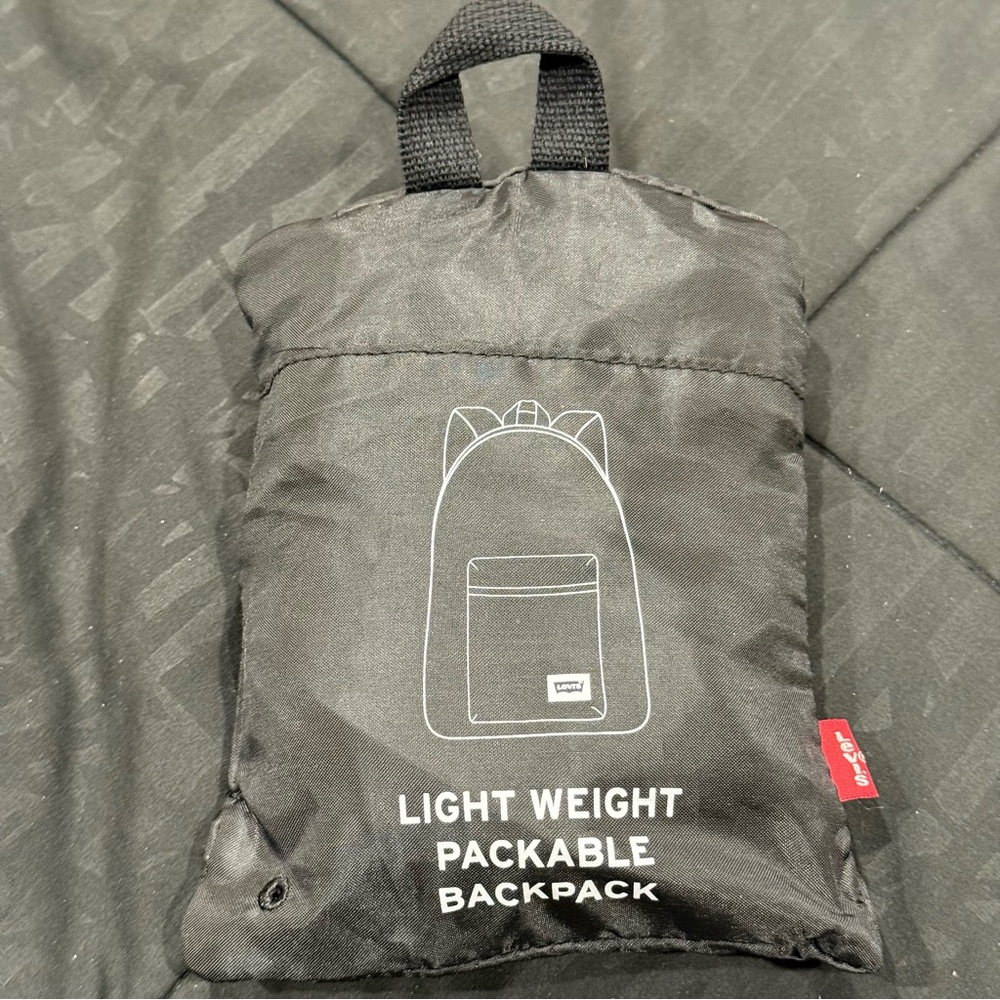 Levi's Black Light Weight Packable Backpack - image 1